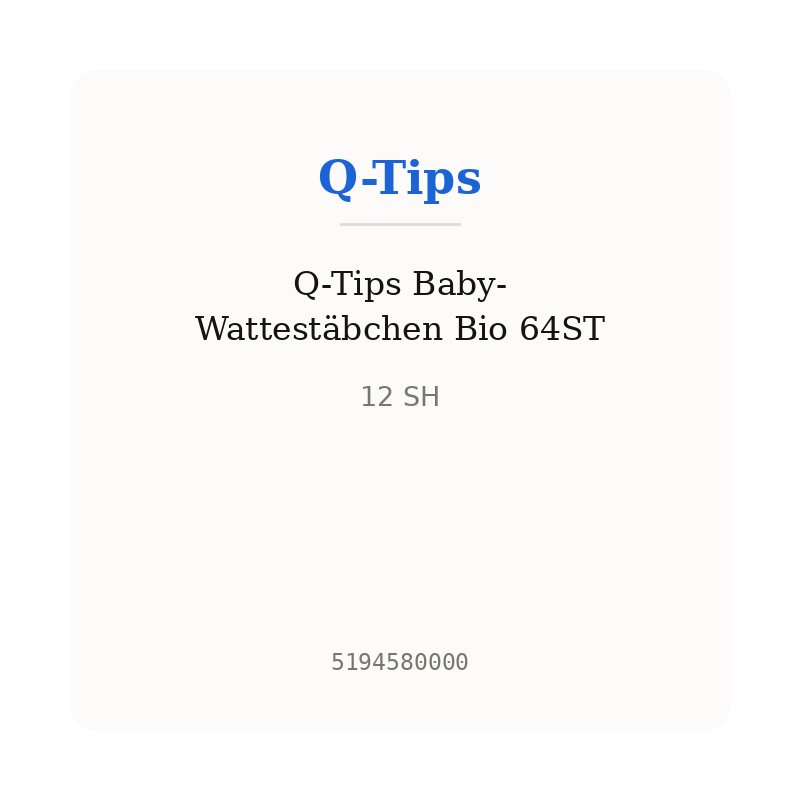 Q-Tips Baby-Wattestäbchen Bio 64ST