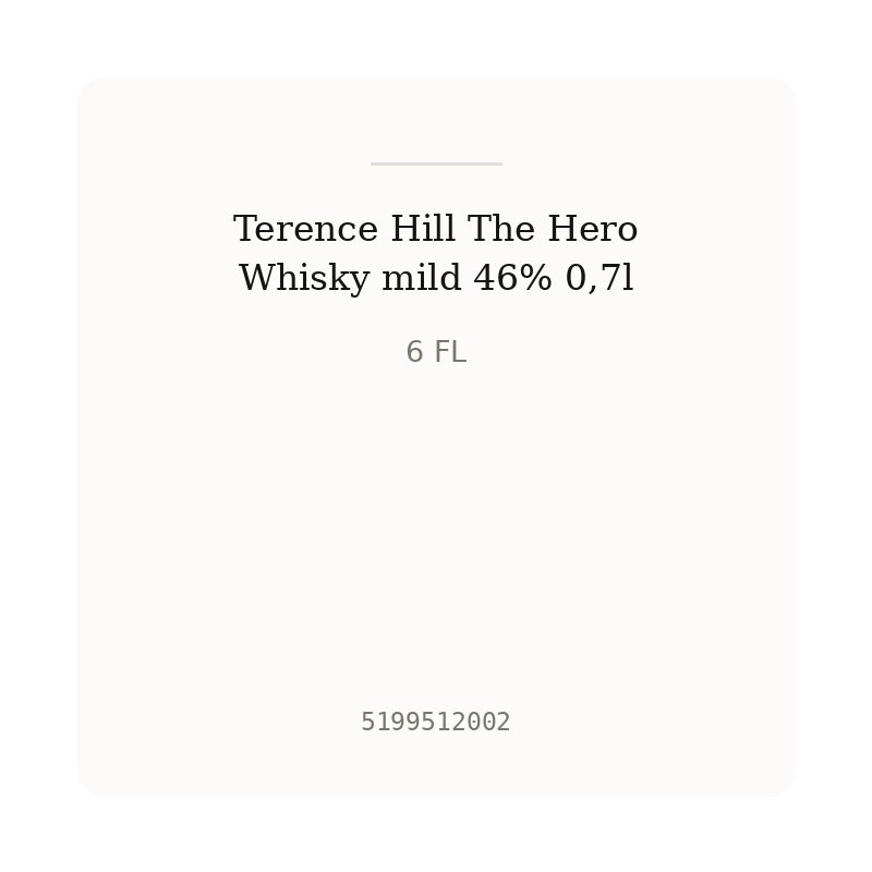 Terence Hill The Hero Whisky mild 46% 0,7l