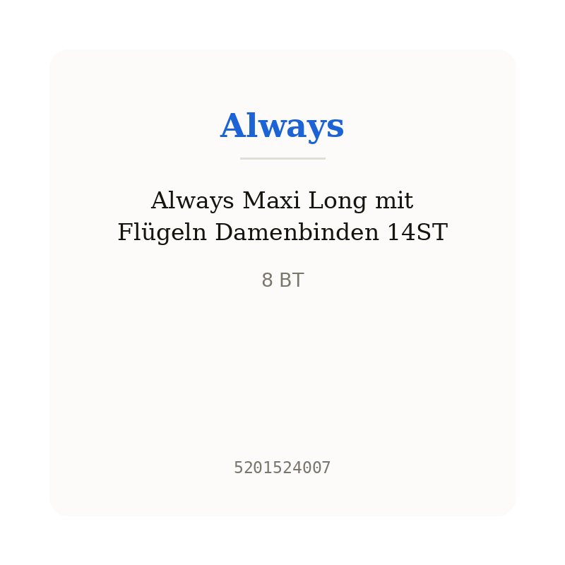 Always Maxi Long mit Flügeln Damenbinden 14ST
