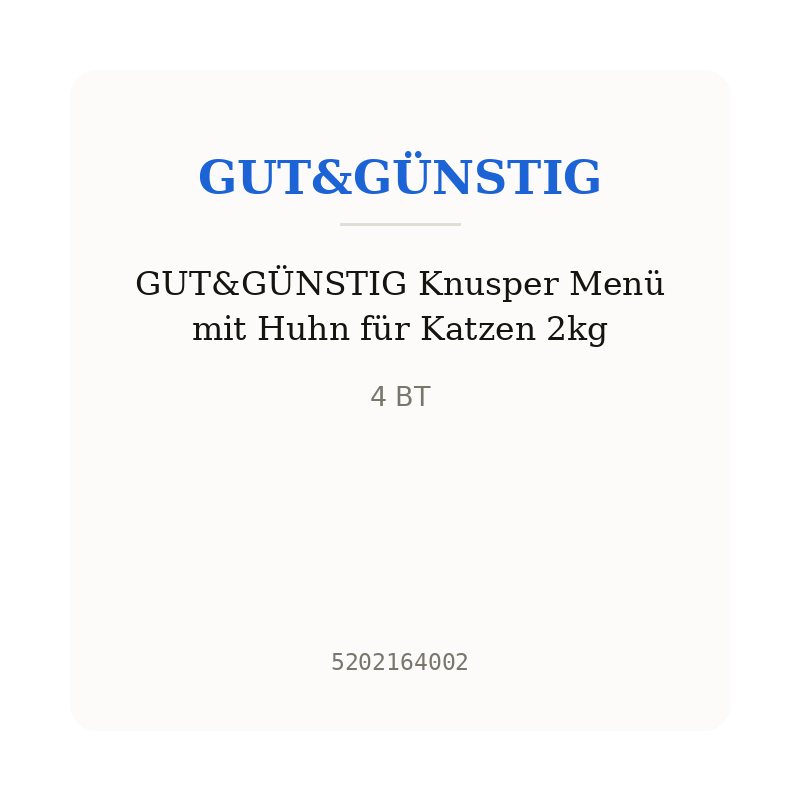 GUT&GÜNSTIG Knusper Menü mit Huhn für Katzen 2kg