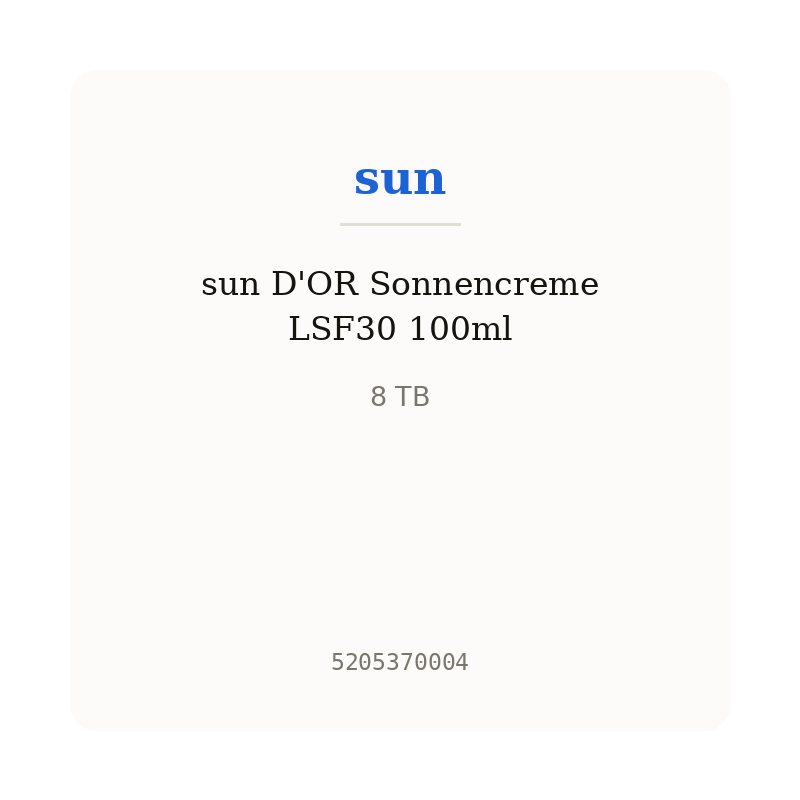 sun D'OR Sonnencreme LSF30 100ml