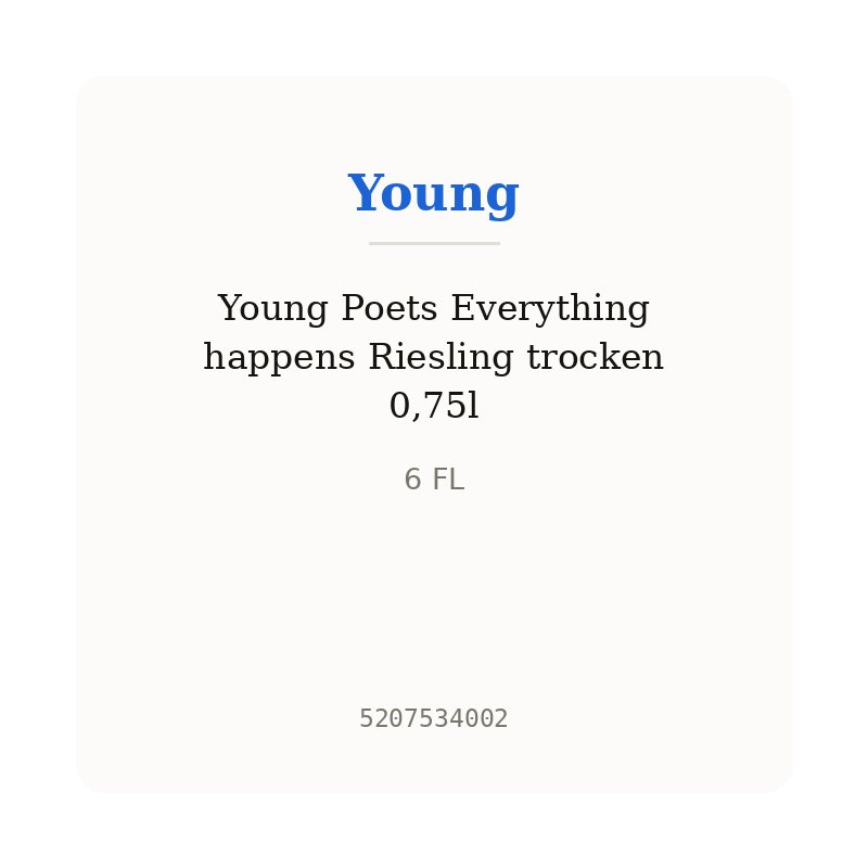 Young Poets Everything happens Riesling trocken 0,75l