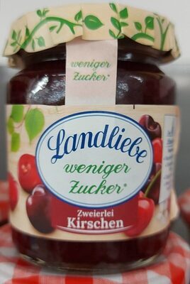 Landliebe Fruchtaufstrich zweierlei Kirsche weniger Zucker 180g