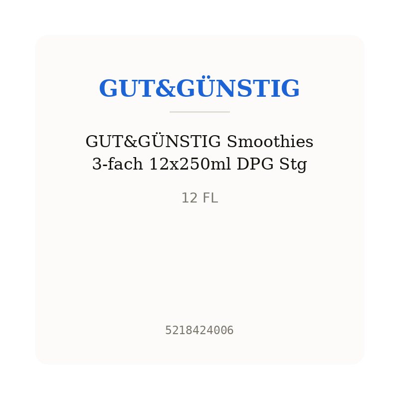 GUT&GÜNSTIG Smoothies 3-fach 12x250ml DPG Stg