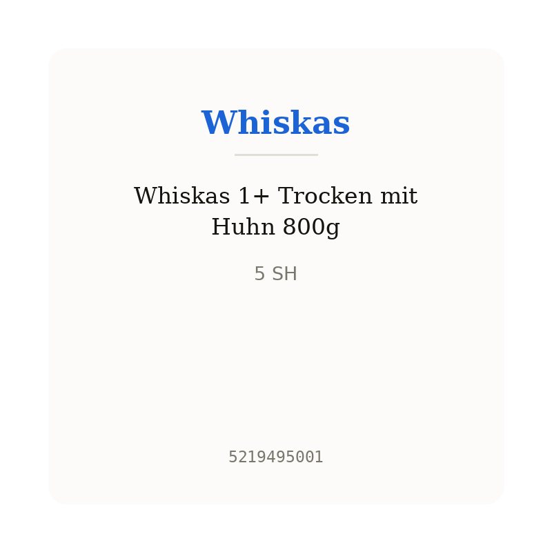Whiskas 1+ Trocken mit Huhn 800g