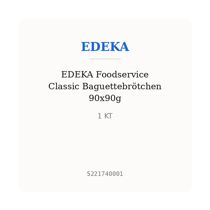 EDEKA Foodservice Classic Baguettebrötchen 90x90g