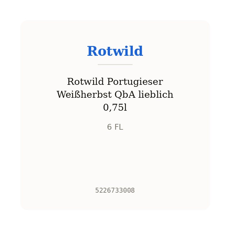 Rotwild Portugieser Weißherbst QbA lieblich 0,75l