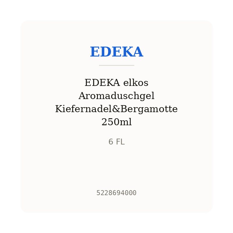 EDEKA elkos Aromaduschgel Kiefernadel&Bergamotte 250ml
