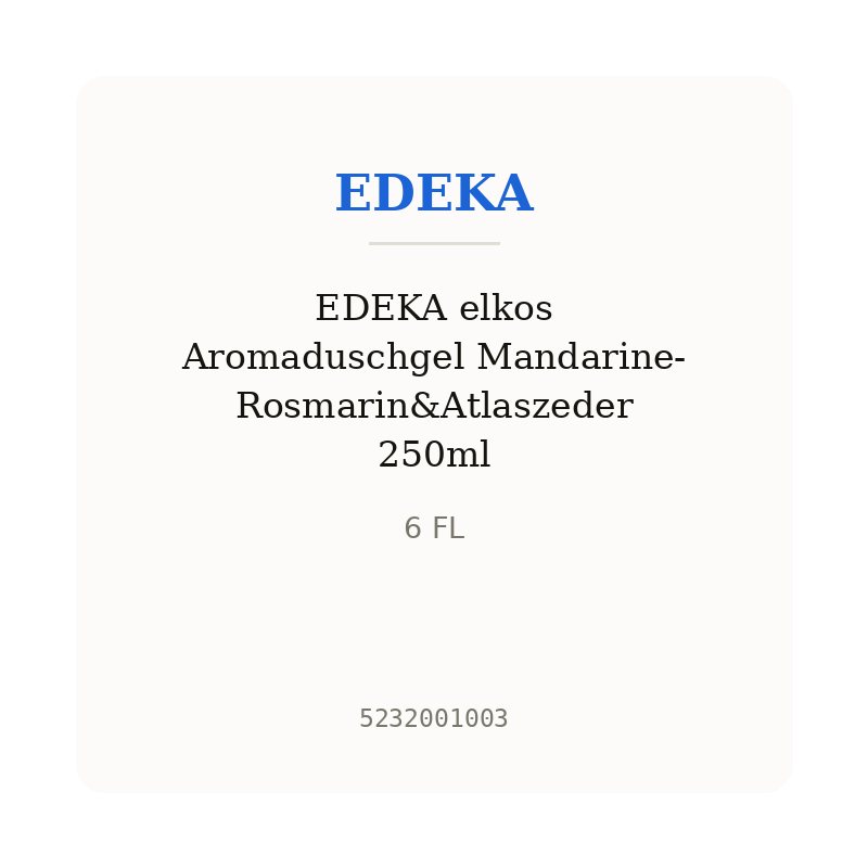 EDEKA elkos Aromaduschgel Mandarine-Rosmarin&Atlaszeder 250ml