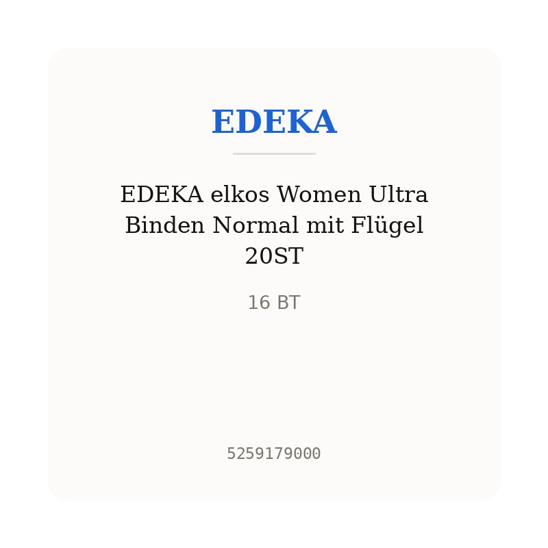 EDEKA elkos Women Ultra Binden Normal mit Flügel 20ST