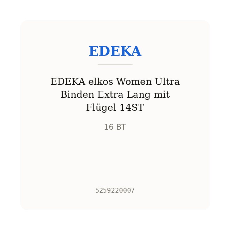 EDEKA elkos Women Ultra Binden Extra Lang mit Flügel 14ST