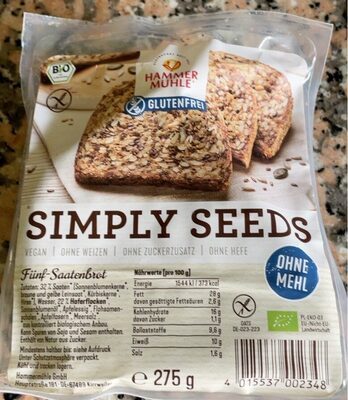 Bio Hammermühle Simply Seeds Fünf-Saatenbrot 275g