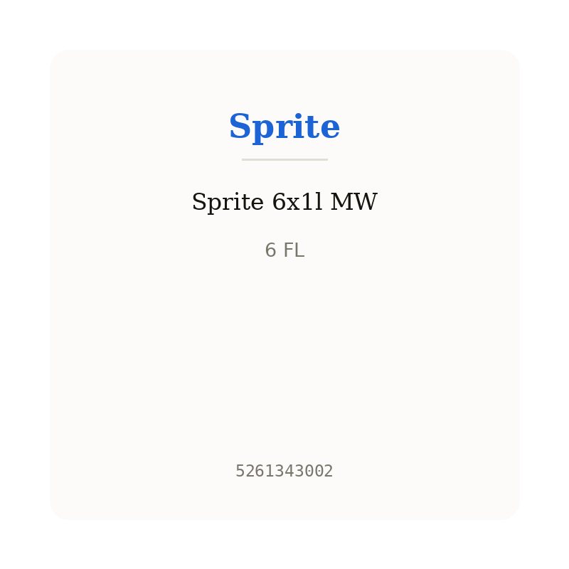 Sprite 6x1l MW