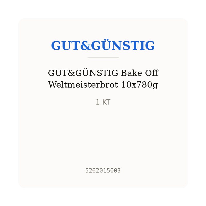 GUT&GÜNSTIG Bake Off Weltmeisterbrot 10x780g