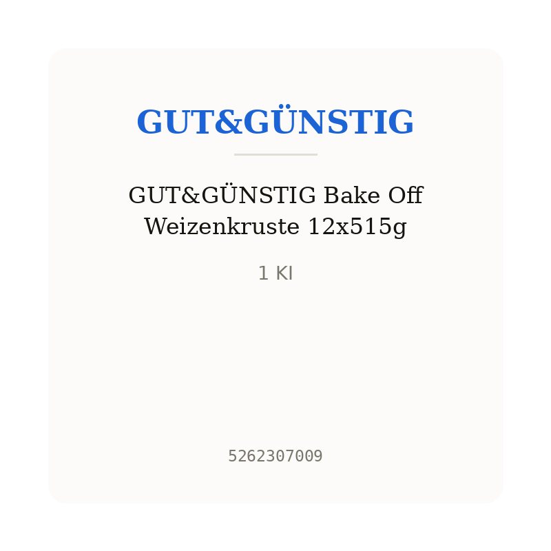 GUT&GÜNSTIG Bake Off Weizenkruste 12x515g