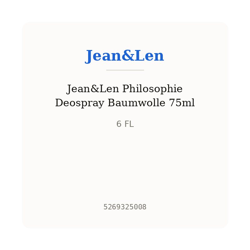 Jean&Len Philosophie Deospray Baumwolle 75ml