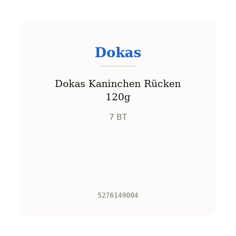 Dokas Kaninchen Rücken 120g