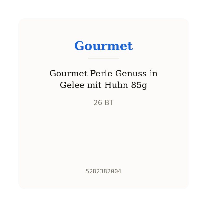 Gourmet Perle Genuss in Gelee mit Huhn 85g