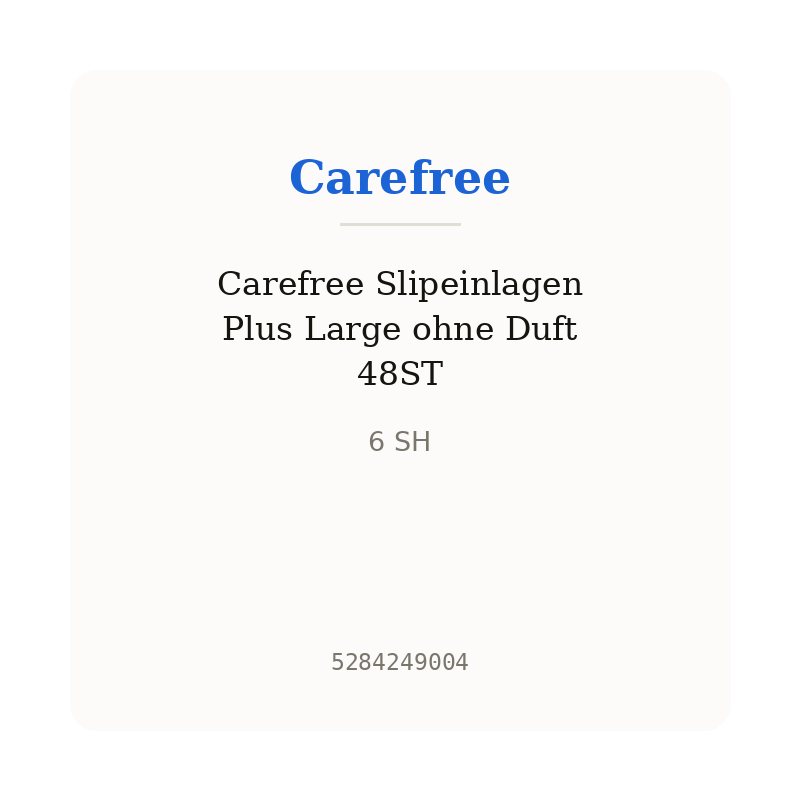 Carefree Slipeinlagen Plus Large ohne Duft 48ST