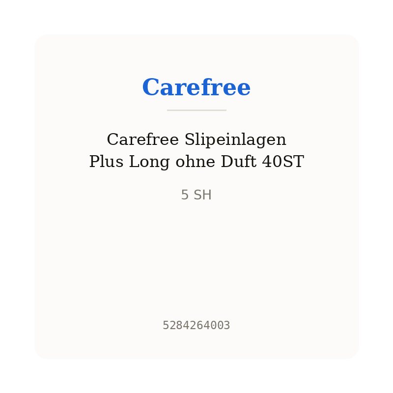 Carefree Slipeinlagen Plus Long ohne Duft 40ST