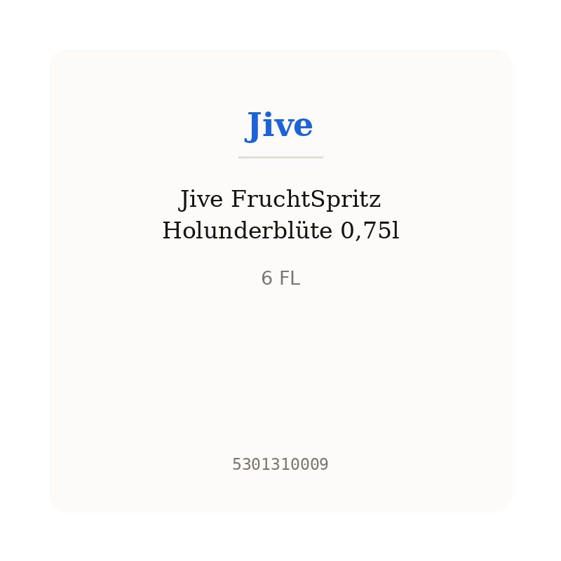 Jive FruchtSpritz Holunderblüte 0,75l