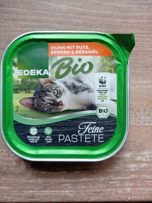 Bio EDEKA Katze Huhn&Pute mit Erbsen und Sesamöl 100g