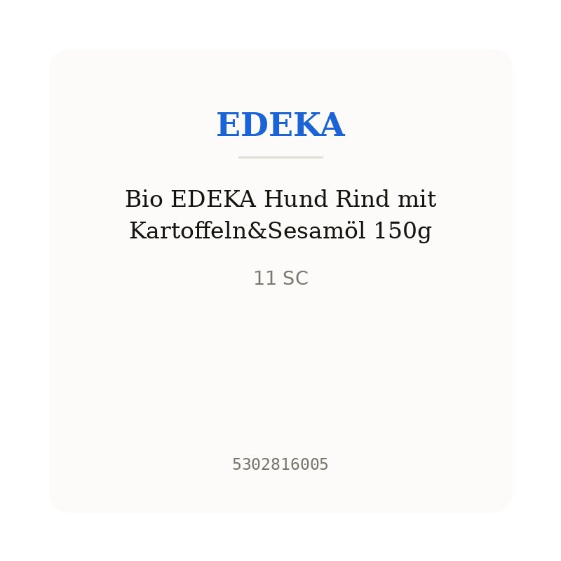 Bio EDEKA Hund Rind mit Kartoffeln&Sesamöl 150g