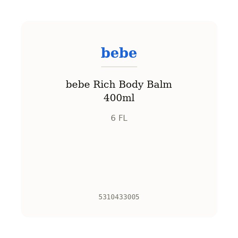 bebe Rich Body Balm 400ml