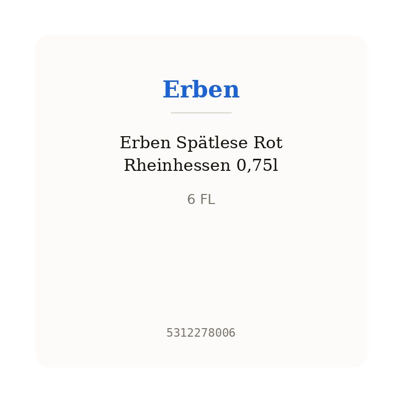 Erben Spätlese Rot Rheinhessen 0,75l