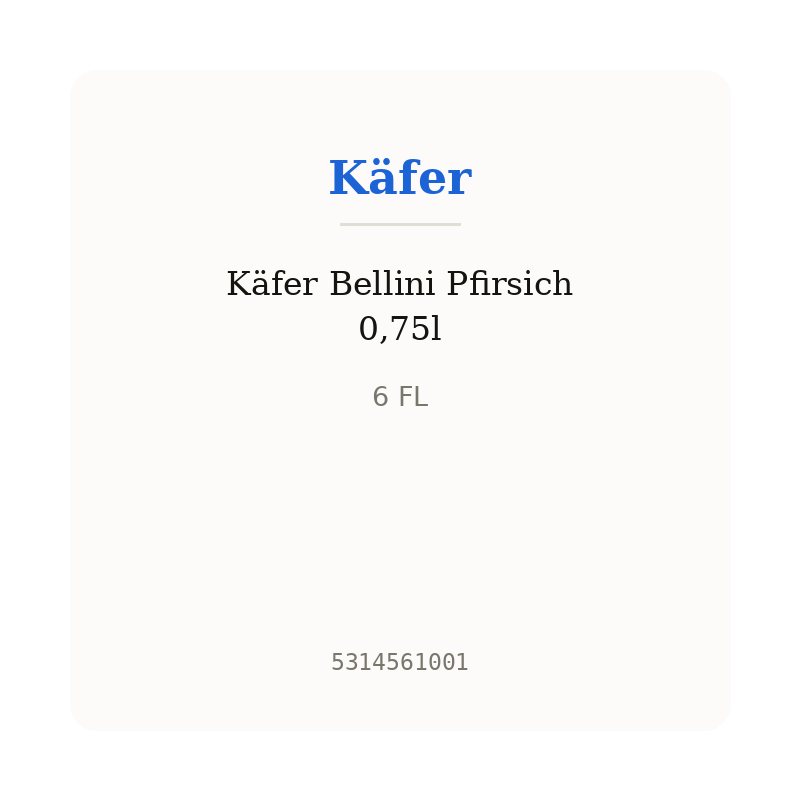 Käfer Bellini Pfirsich 0,75l