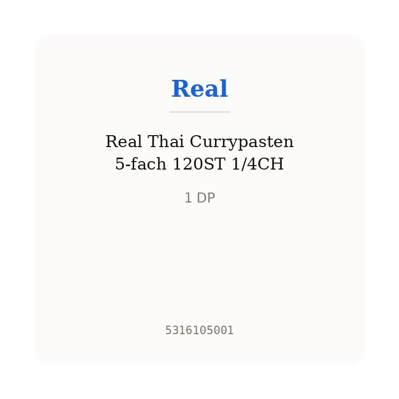 Real Thai Currypasten 5-fach 120ST 1/4CH