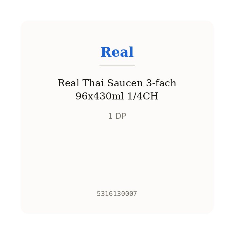 Real Thai Saucen 3-fach 96x430ml 1/4CH