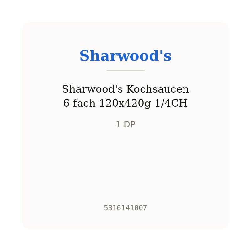Sharwood's Kochsaucen 6-fach 120x420g 1/4CH