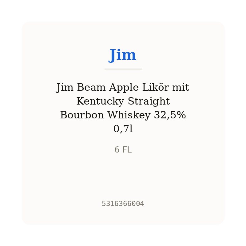 Jim Beam Apple Likör mit Kentucky Straight Bourbon Whiskey 32,5% 0,7l