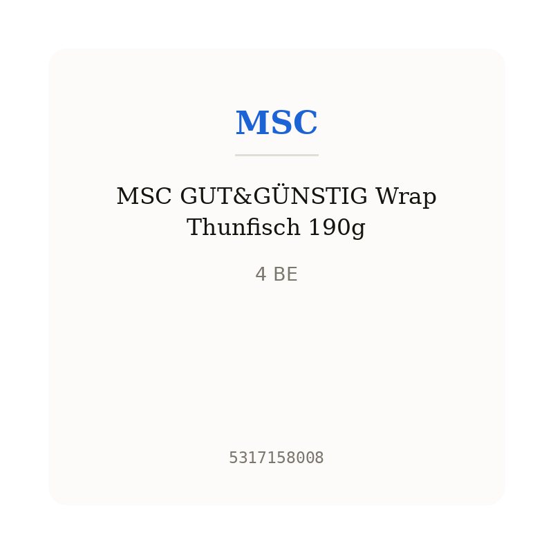 MSC GUT&GÜNSTIG Wrap Thunfisch 190g
