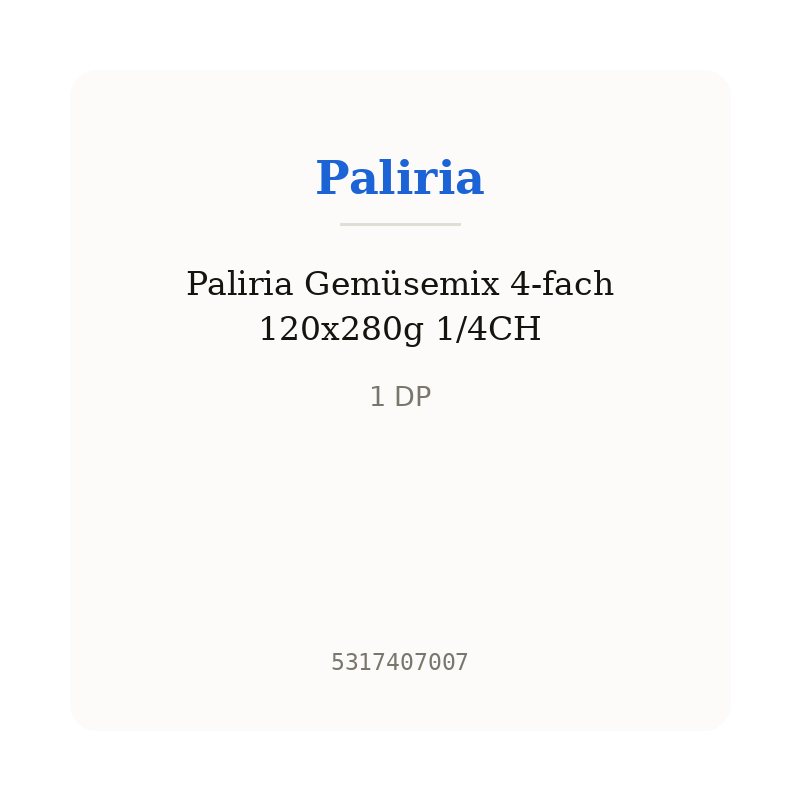 Paliria Gemüsemix 4-fach 120x280g 1/4CH
