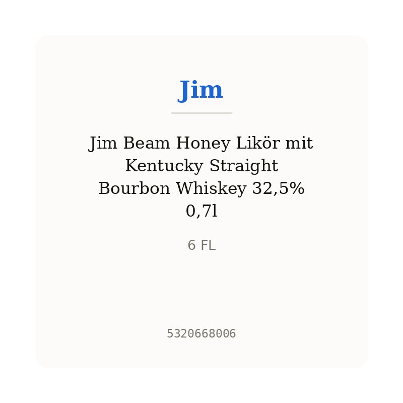 Jim Beam Honey Likör mit Kentucky Straight Bourbon Whiskey 32,5% 0,7l