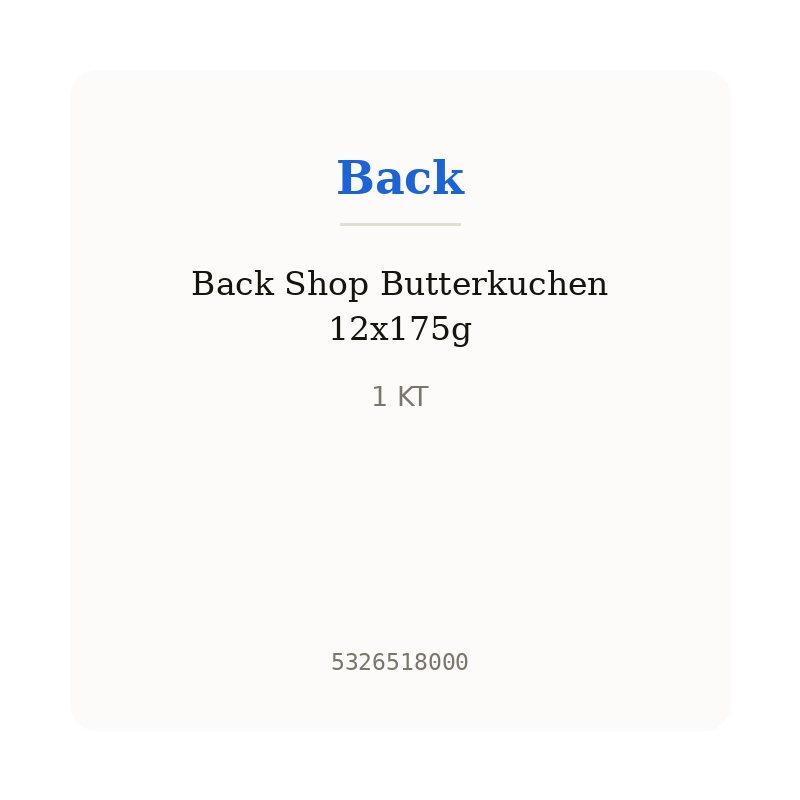 Back Shop Butterkuchen 12x175g