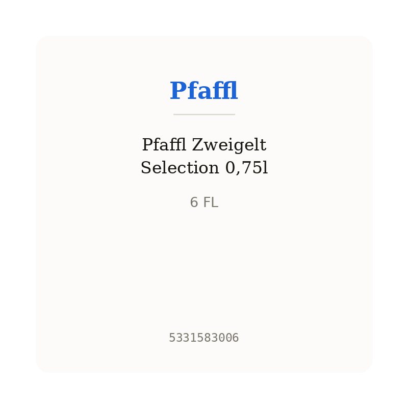 Pfaffl Zweigelt Selection 0,75l