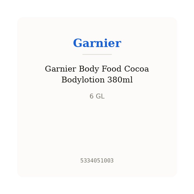 Garnier Body Food Cocoa Bodylotion 380ml