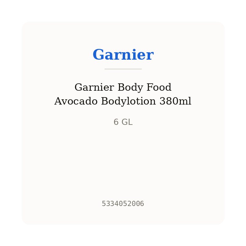 Garnier Body Food Avocado Bodylotion 380ml