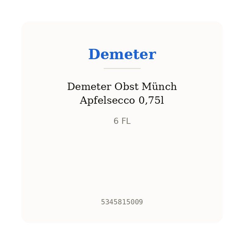 Demeter Obst Münch Apfelsecco 0,75l