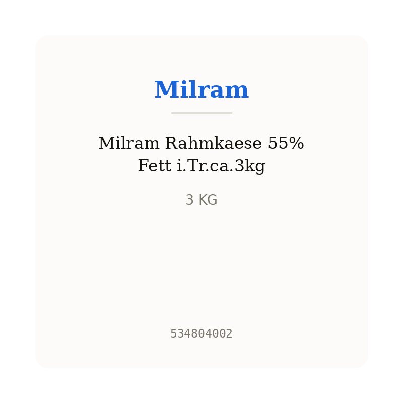 Milram Rahmkaese 55% Fett i.Tr.ca.3kg