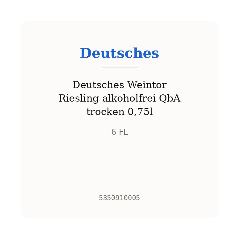 Deutsches Weintor Riesling alkoholfrei QbA trocken 0,75l