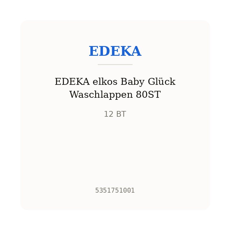 EDEKA elkos Baby Glück Waschlappen 80ST