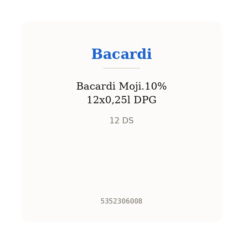 Bacardi Moji.10% 12x0,25l DPG