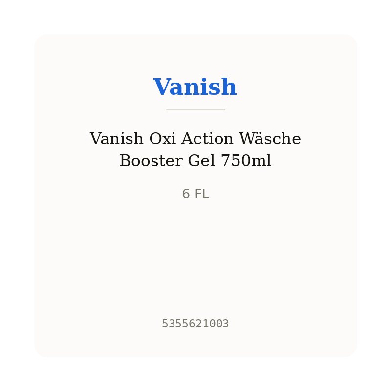 Vanish Oxi Action Wäsche Booster Gel 750ml