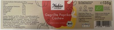 Bio Nabio Aufstrich Gegrillte Paprika Cashew 135g