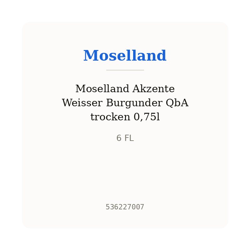 Moselland Akzente Weisser Burgunder QbA trocken 0,75l