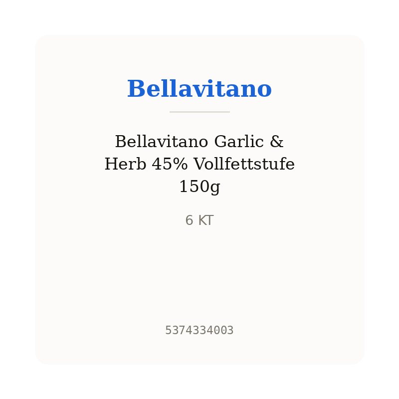 Bellavitano Garlic & Herb 45% Vollfettstufe 150g